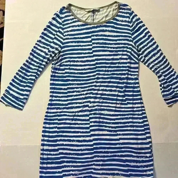 Trina Turk, woman’s size large, blue and white striped dress​ - Picture 1 of 3